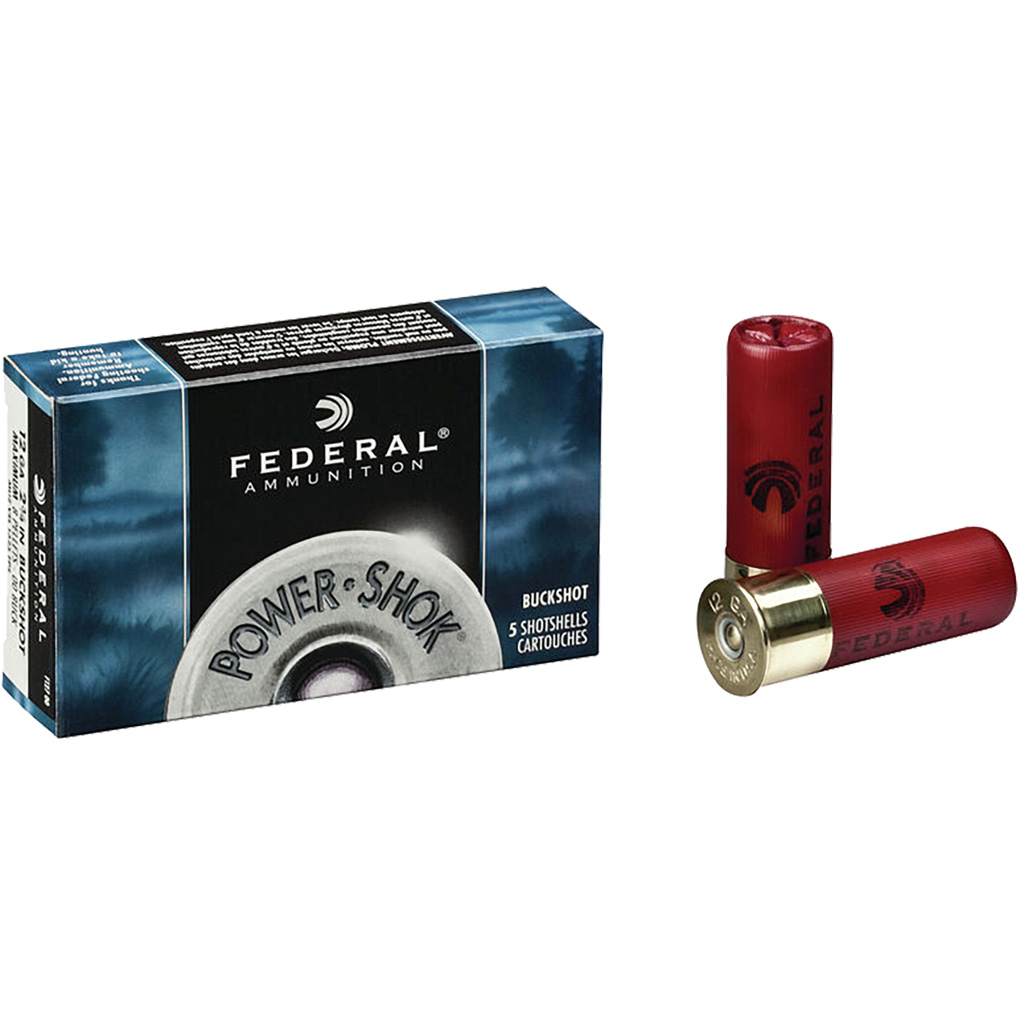 Federal Power-Shok Shotgun Ammo 20 ga. 2.75 in. 20 Pellets 3 Buck 5 rd.