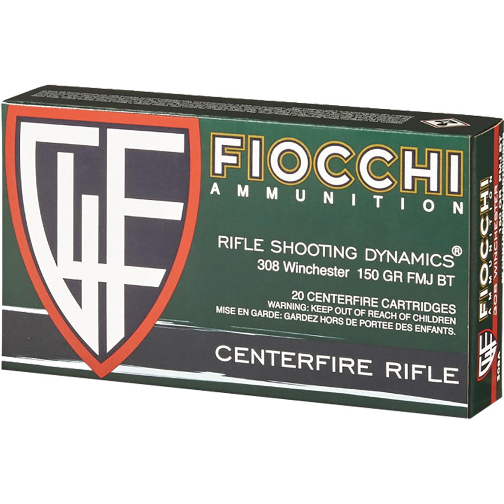 Fiocchi Shooting Dynamics Rifle Ammo 308 Win 150 gr. FMJ BT 20 rd.