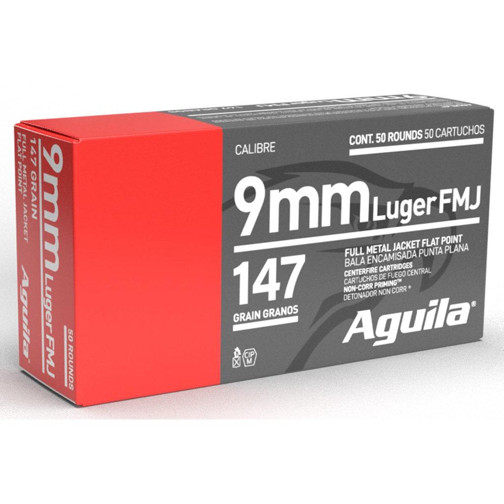 Aguila Pistol Ammo 9mm 147 gr. FMJ FP 50 rd.