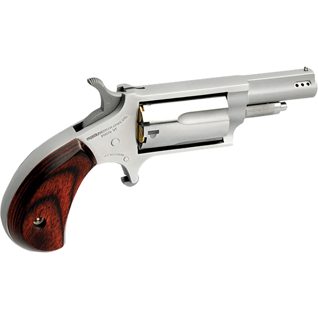 NAA 22MCP Mini-Revolver Combo 22 LR/.22 WMR Stainless/Rosewood 1.63 in. 5 rd.