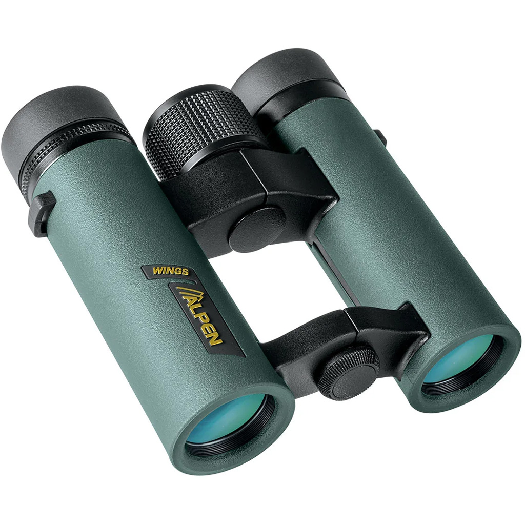 Alpen Wings Binoculars 10X26 Wide Angle, Open Bridge, BAK4 Glass, Green