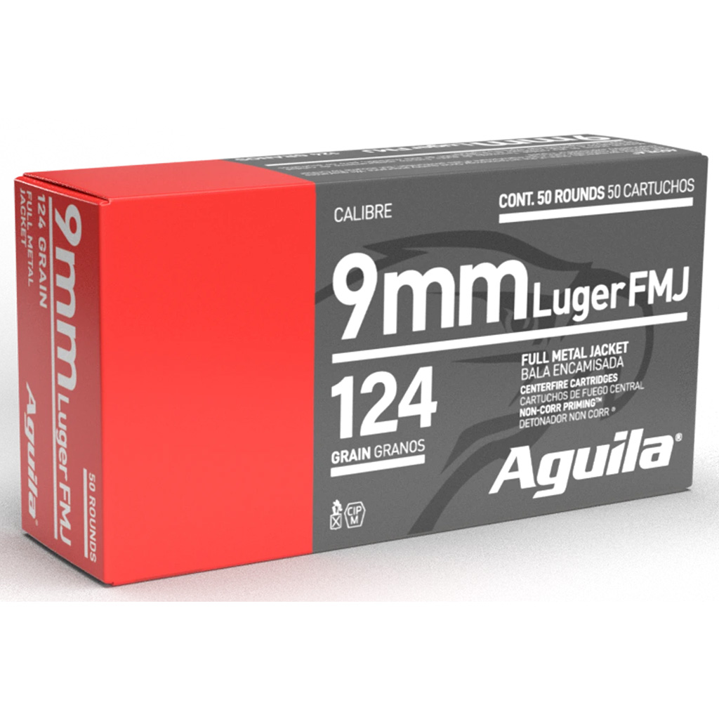 Aguila Pistol Ammo 9mm 124 gr. FMJ 50 rd.