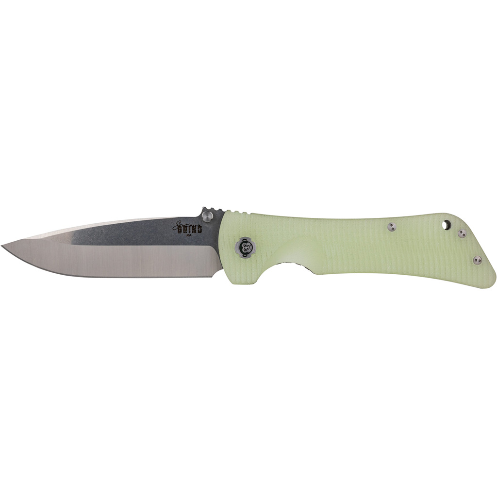 Southern Grind Bad Monkey Folding Knife 4 in.  Drop Point Satin w/Jade Ghost Green Handle