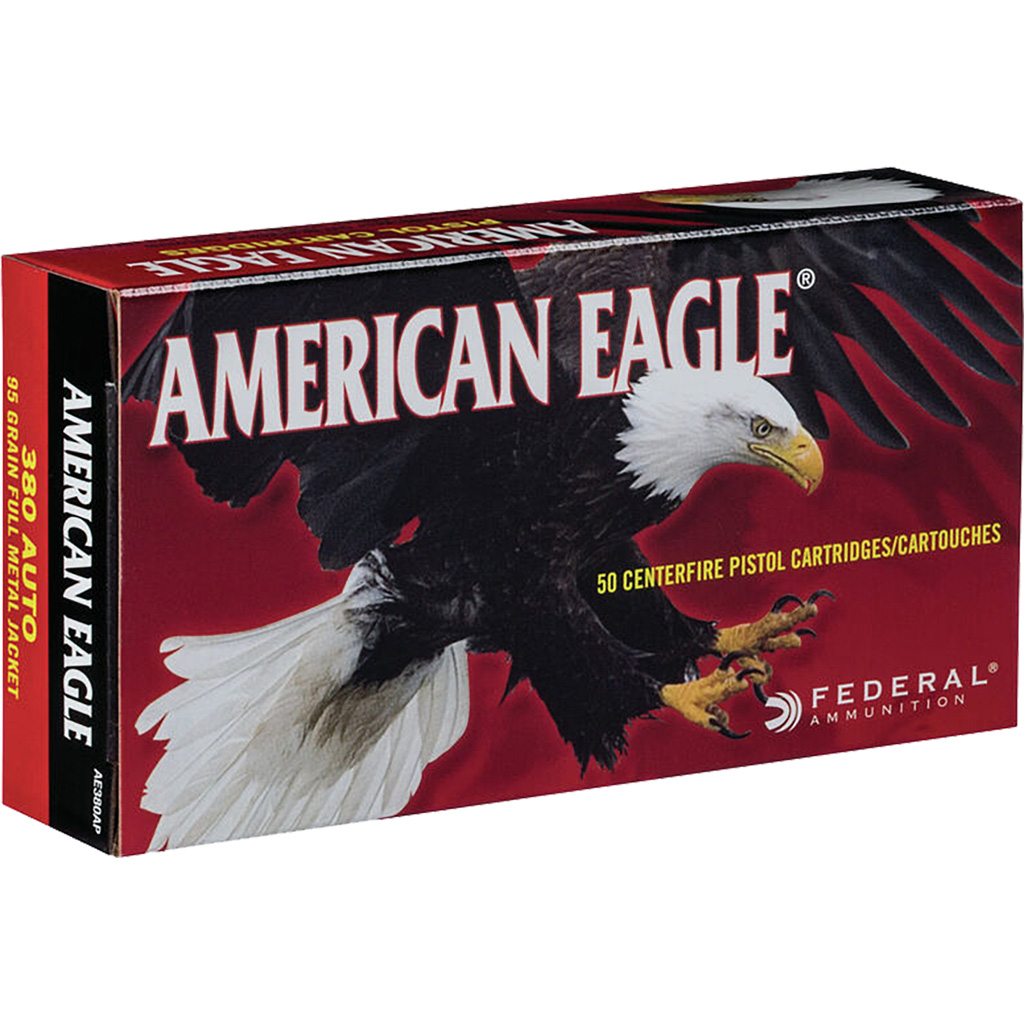 Federal American Eagle Pistol Ammo 380 ACP 95 gr. FMJ 50 rd.