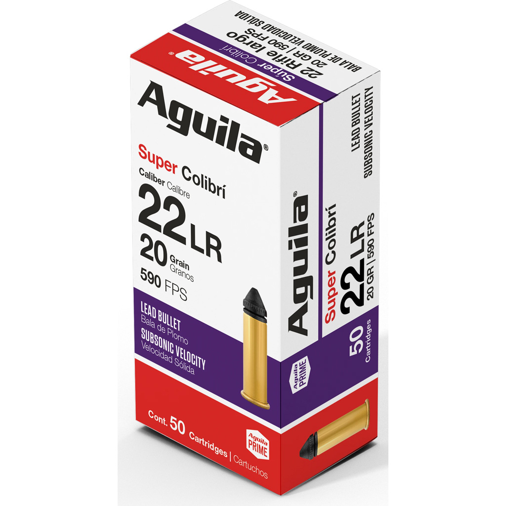 Aguila Super Colibri Rimfire Ammo 22 LR. 20 gr. Colibri Lead 50 rd.
