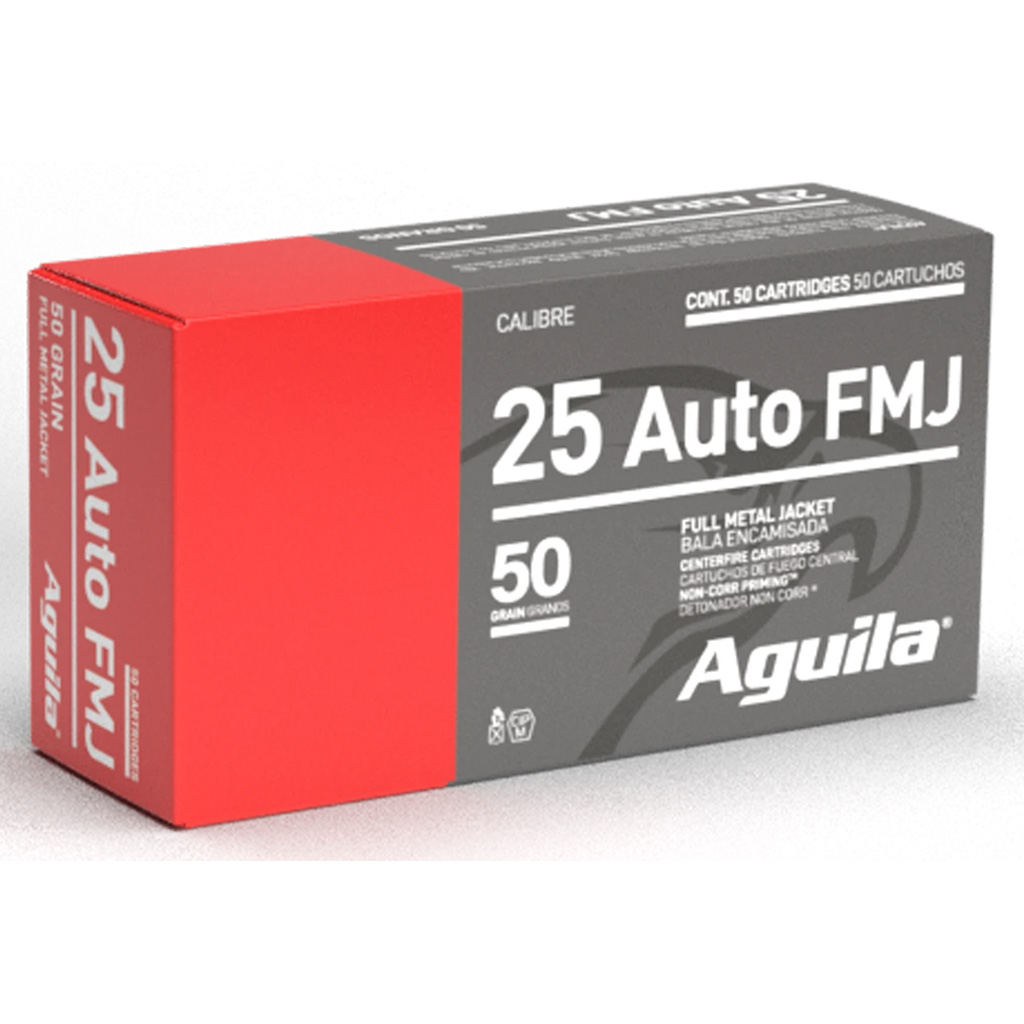 Aguila Pistol Ammo 25 ACP 50 gr. FMJ 50 rd.