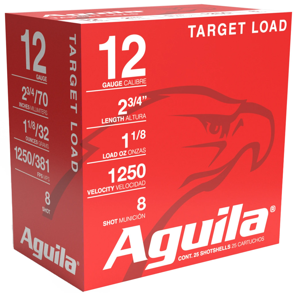 Aguila Target Shotgun Load 12 ga. 2.75 in. 1 1/8 oz. HDCP 8 Shot 25 rd.