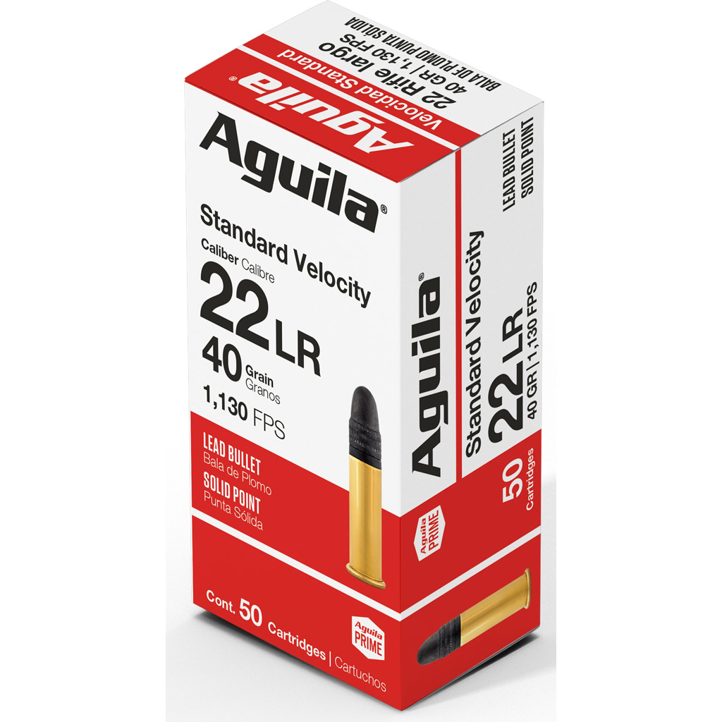 Aguila Standard Rimfire Ammo 22 LR. 40 gr. Solid 50 rd.