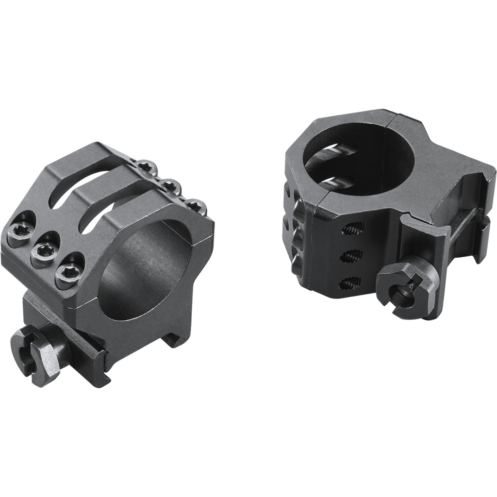 Weaver Classic 6Hole Skeleton Rings Matte Black 1" High Clamshell Pack