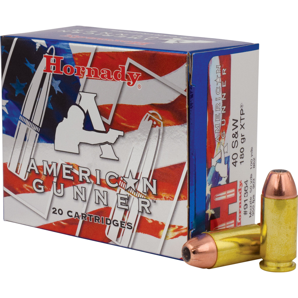 Hornady American Gunner Pistol Ammo 40 S&W 180 gr. XTP Hollow Point 20 rd.
