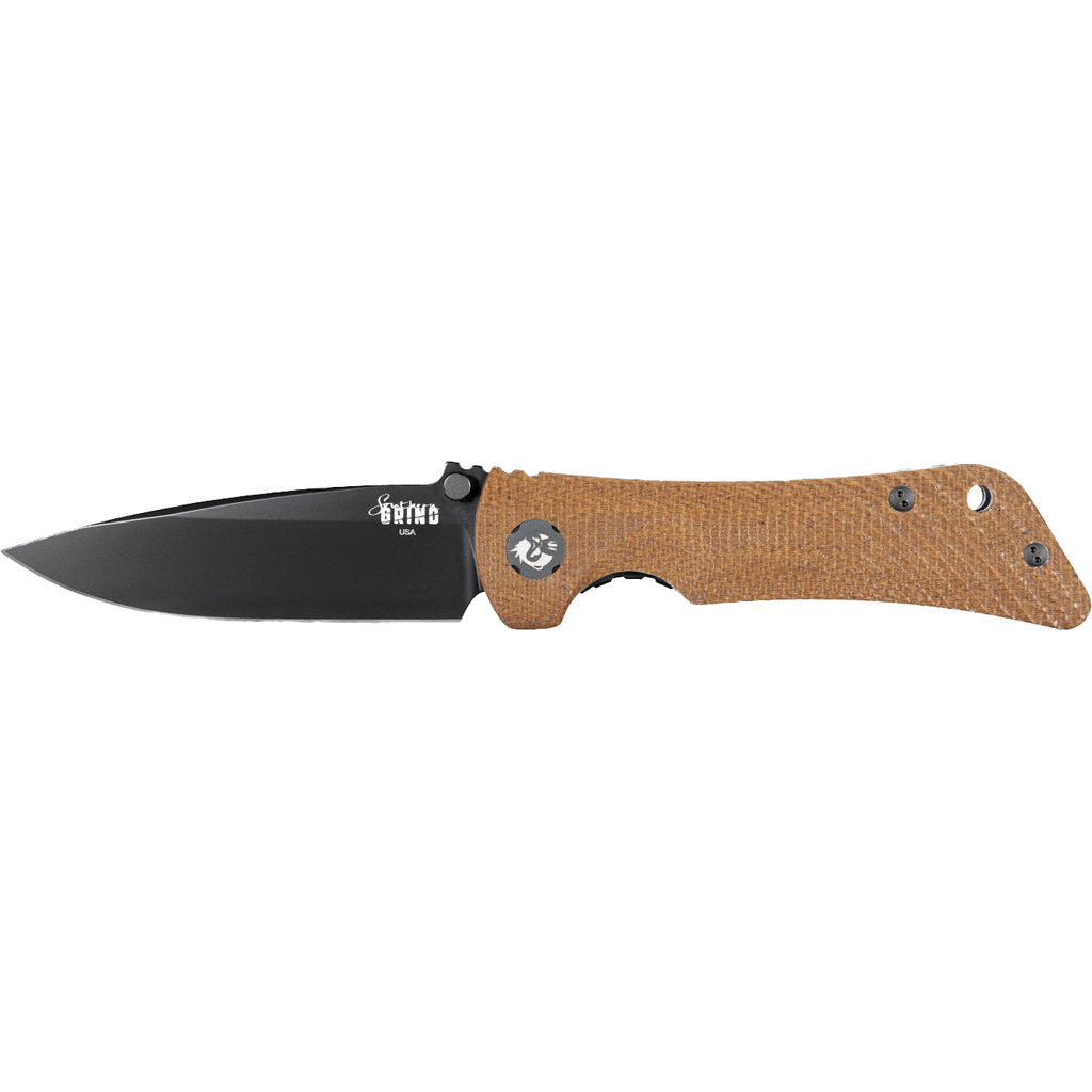Southern Grind Spider Monkey Folding Knife 3.25 in Drop Point Magnacut Black w/Micarta Handle