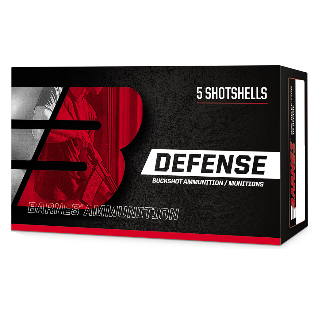 Barnes Defense Buckshot Loads 12 ga. 3 in. 00 Buck Shot 15 Pellets 5 rd.