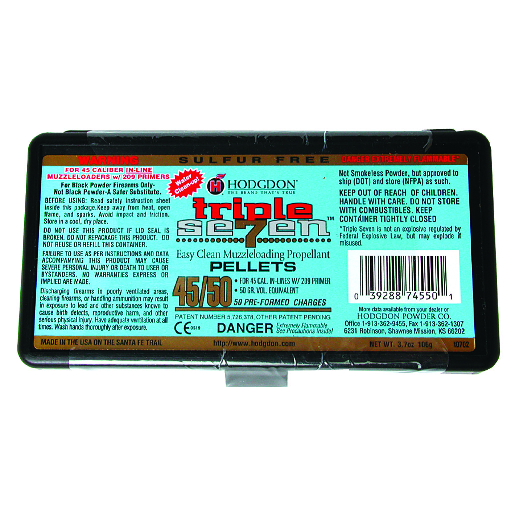 Hodgdon Triple Seven Pellets .45 cal. 50 gr. 50 pk. HAZMAT