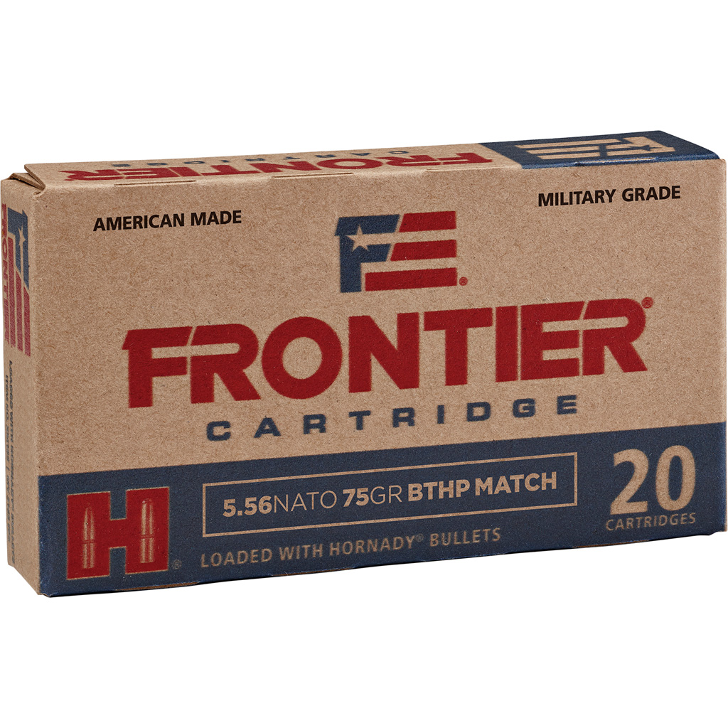 Hornady Frontier Rifle Ammo 5.56 NATO 75 gr. BTHP Match 20 rd.