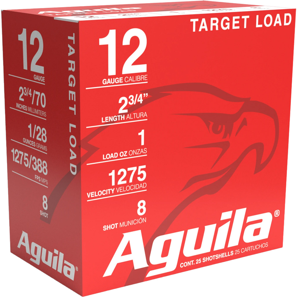 Aguila Target Shotgun Load 12 ga. 2.75 in. 1 oz. 1275 FPS 8 Shot 25 rd.