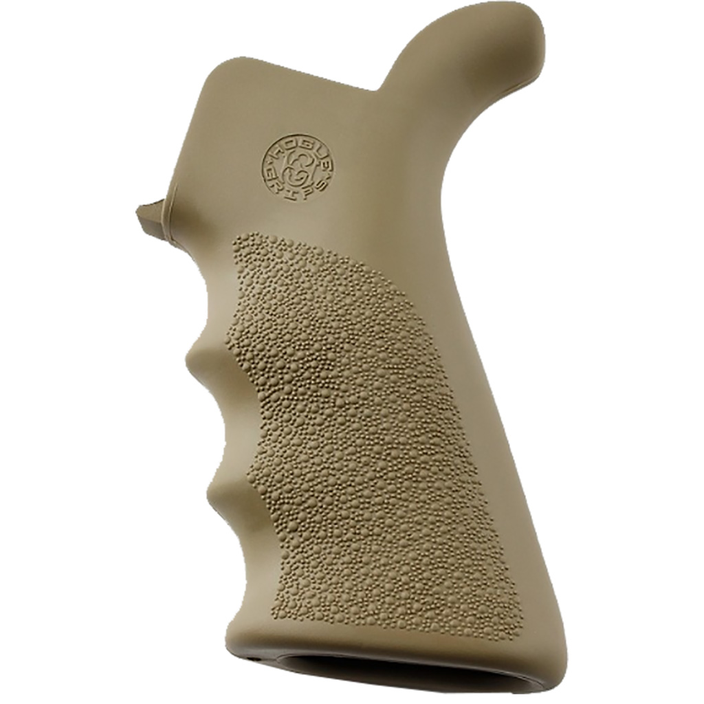 Hogue AR-15 Rubber Beavertail Grip FDE w/ Finger Grooves