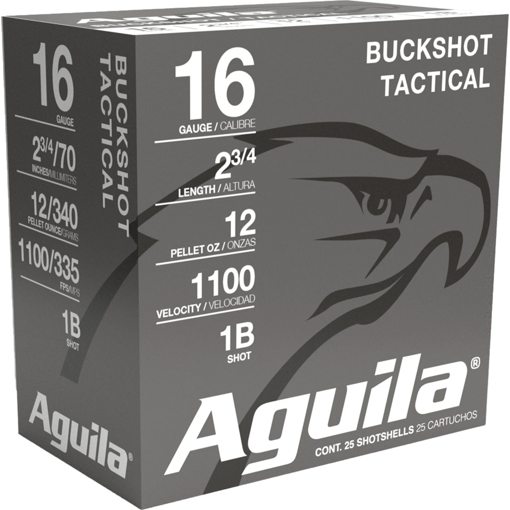 Aguila High Velocity Shotgun Game Load 16 ga. 2.75 in. 1 Buck Shot 25 rd.