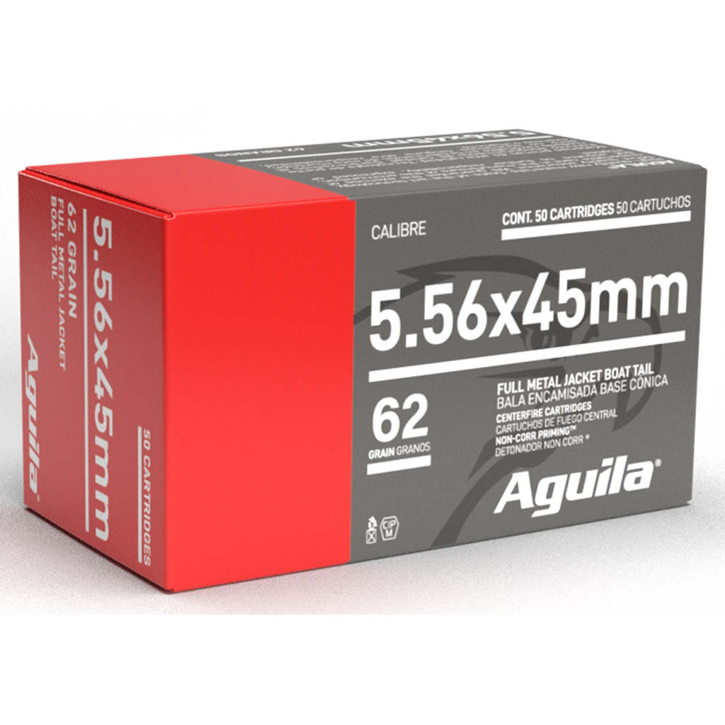 Aguila Rifle Ammo 5.56 62 gr. FMJBT 50 rd.