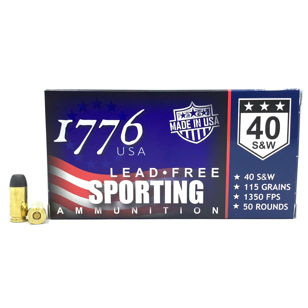 1776 USA Lead Free Sporting Pistol Ammo 40 S&W 115 gr. LFB 50 rd.