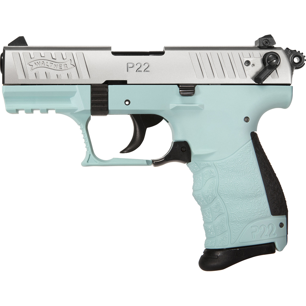Walther P22Q Pistol 22 LR. 3.42 in. Angel Blue 10 rd.