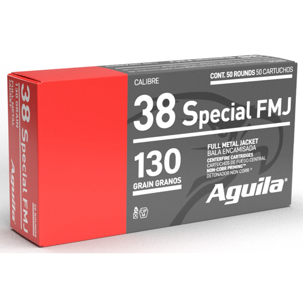 Aguila Pistol Ammo 38 Spl. 130 gr. FMJ 50 rd.