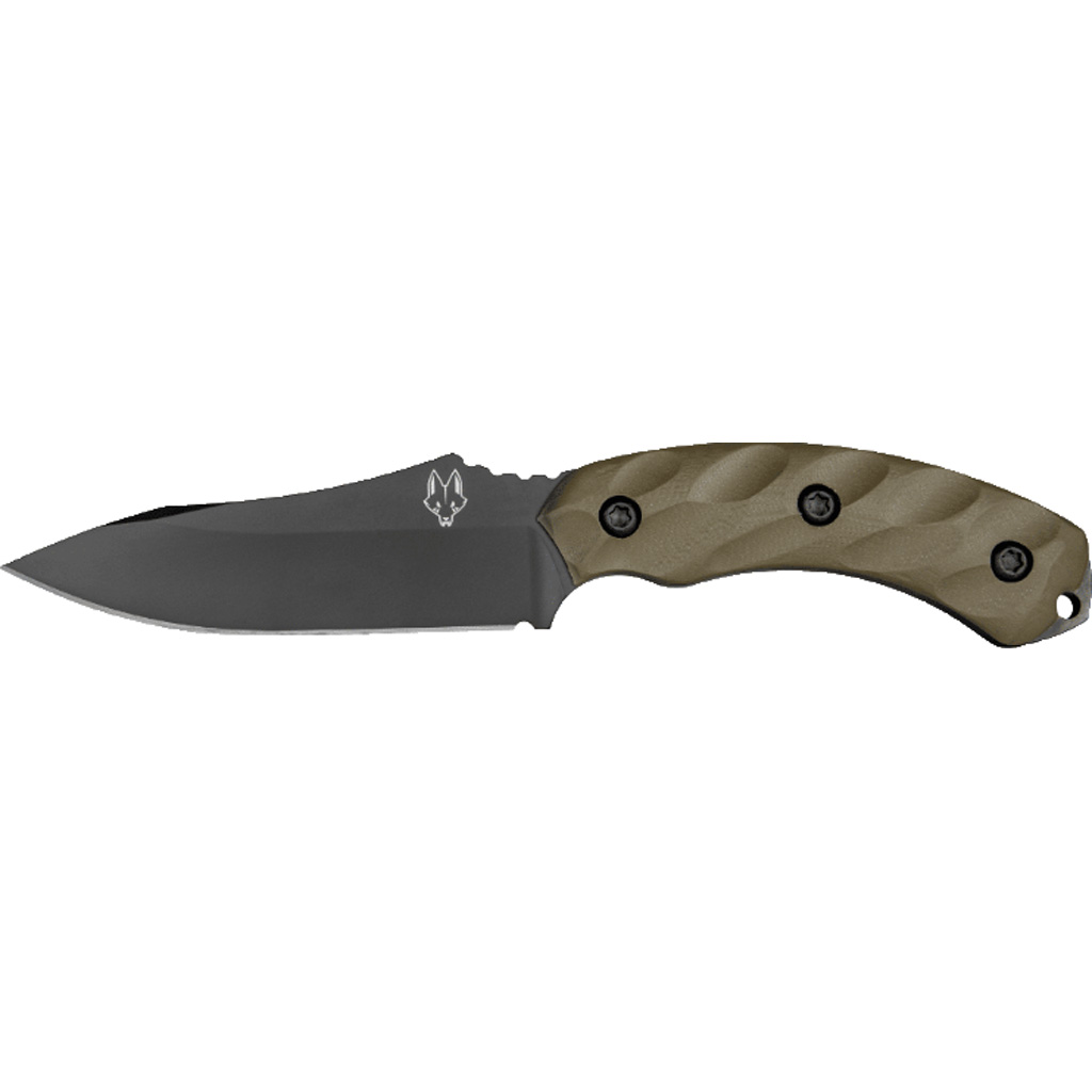 Southern Grind Jackal Fixed Blade Knife 4.75 in. Black PVD w/ OD Green Handle