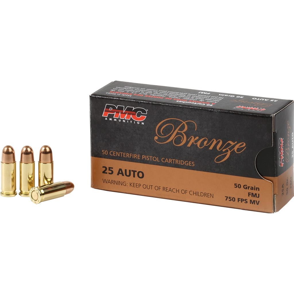 PMC Bronze Pistol Ammo 25 ACP FMJ 50 gr. 50 rd.