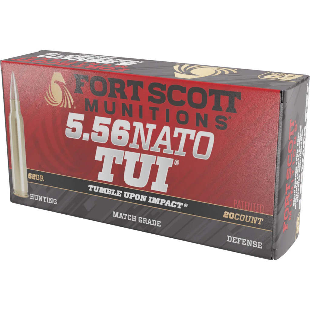 Fort Scott Munitions Rifle Ammo 5.56 NATO 62 gr. TUI Copper 20 rd.