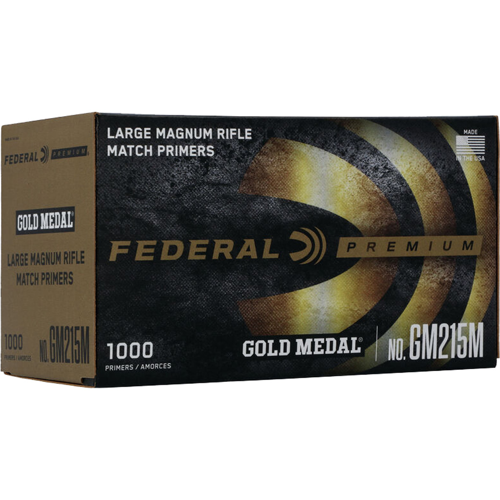 Federal Premium Gold Medal Rifle Primers Large Mag 1000 ct. HAZ