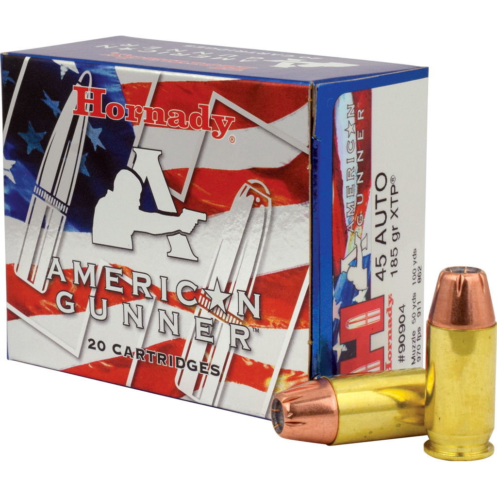 Hornady American Gunner Pistol Ammo 45 ACP 185 gr. XTP Hollow Point 20 rd.