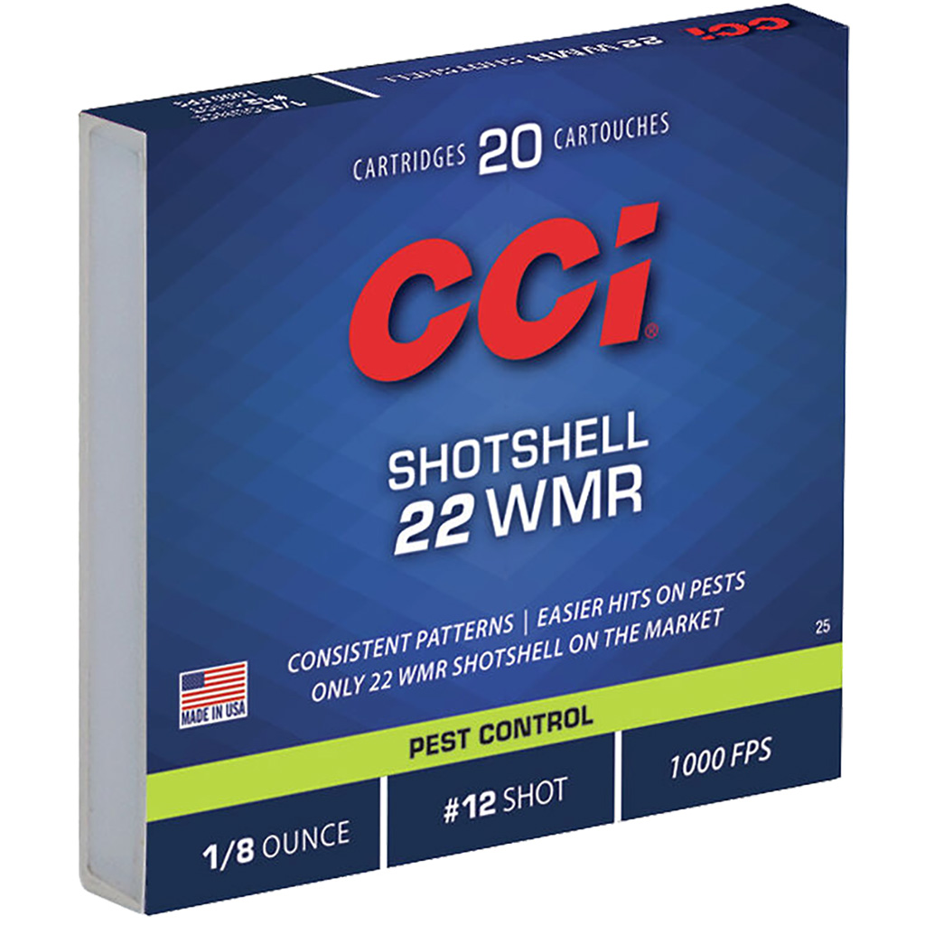 CCI Pest Control Maxi-Mag Rimfire Ammo 22 Mag 52 gr. #12 Shot 20 rd.