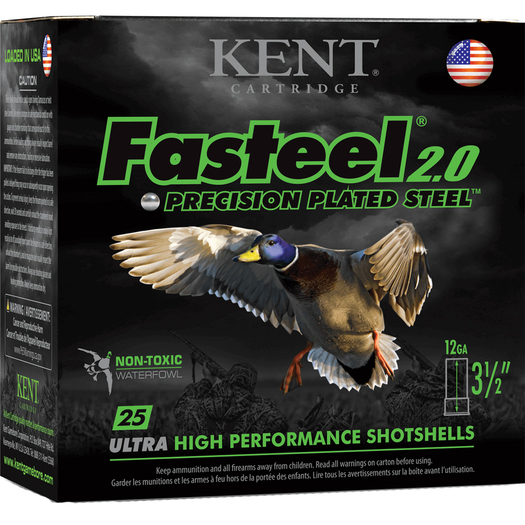 Kent Fasteel 2.0 Precision Plated Steel Load 12 ga. 3.5 in. 1 3/8 oz. BB Shot 25 rd.