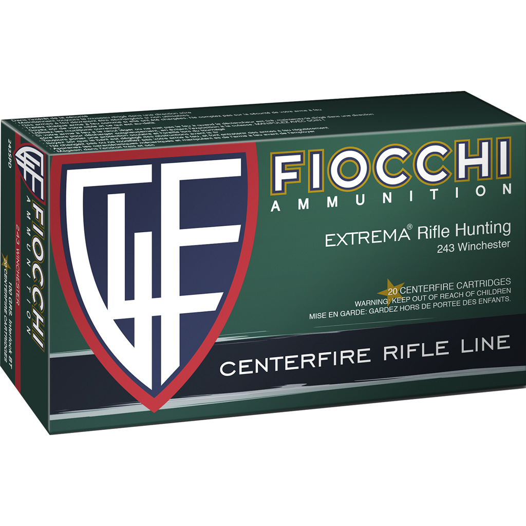 Fiocchi Field Dynamics Centerfire Rifle Ammo 243 Win. 100 gr. PSP 20 rd.