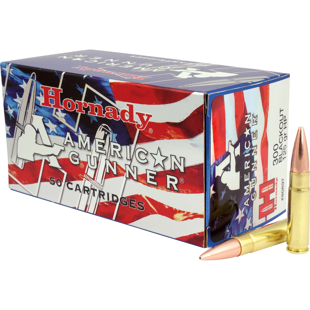 Hornady American Gunner Rifle Ammo 300 Blackout 125 gr. HP Match 50 rd.