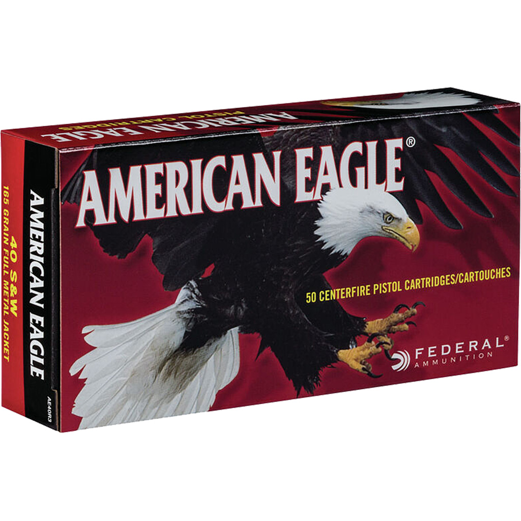 Federal American Eagle Pistol Ammo 40 S&W 165 gr. FMJ 50 rd.