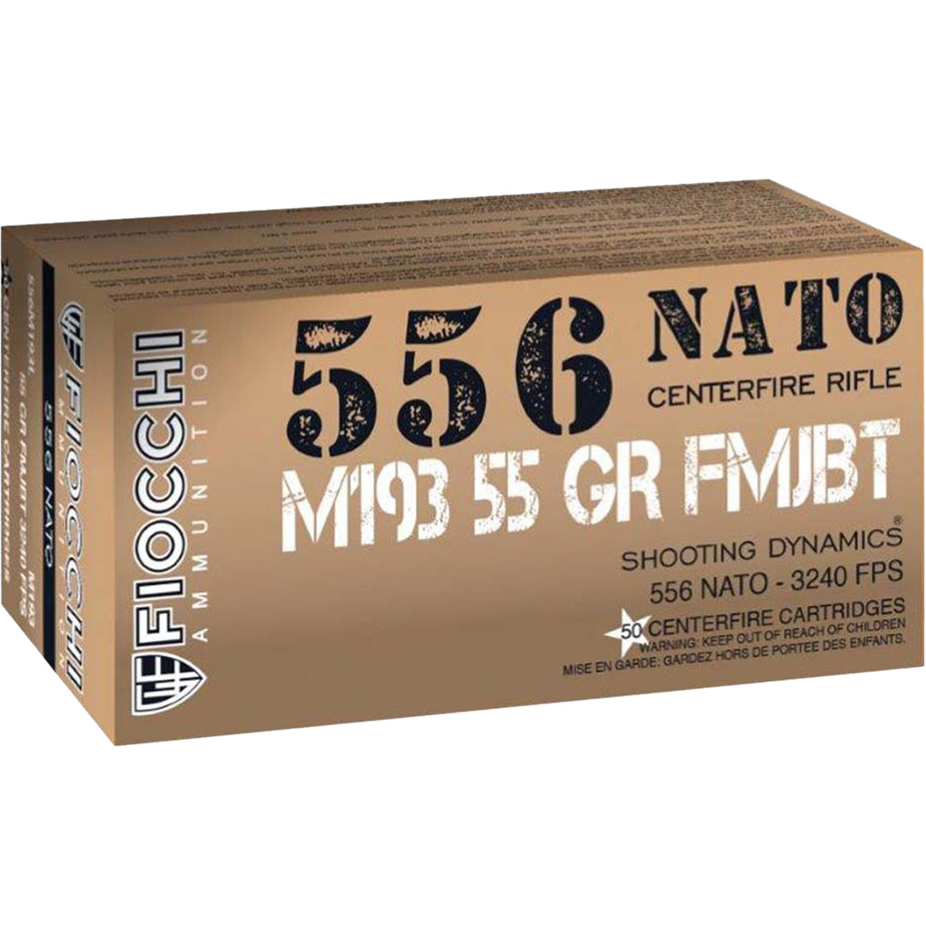 Fiocchi M193 Rifle Ammo 5.56 NATO 55 gr. FMJ 50 rd.