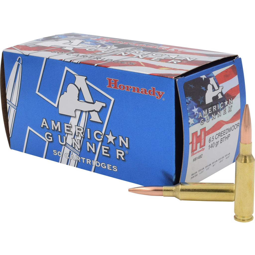 Hornady American Gunner Rifle Ammo 6.5 Creedmoor 140 gr. Boat Tail Hollow Point 50 rd