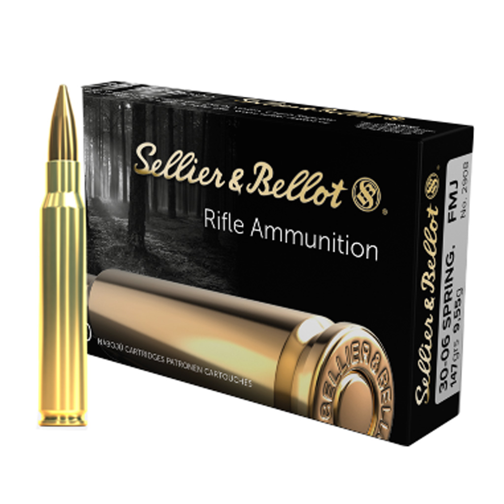 Sellier & Bellot Rifle Ammo 30-06 Springfield 147 gr. FMJ 20 rd.