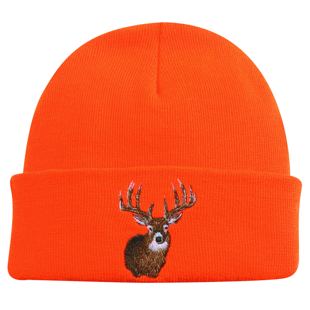 Outdoor Cap Knit Watch Cap w/Deer Blaze Orange