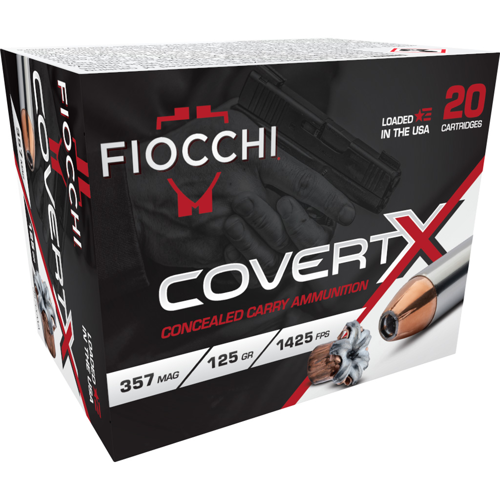 Fiocchi CovertX Pistol Ammo 357 Mag. 125 gr. JHP 20 rd.