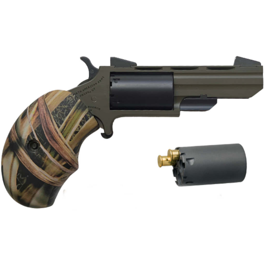 NAA Green Huntsman Revolver 22 LR/Mag. 2 in. OD Green Black Grip 5 rd.
