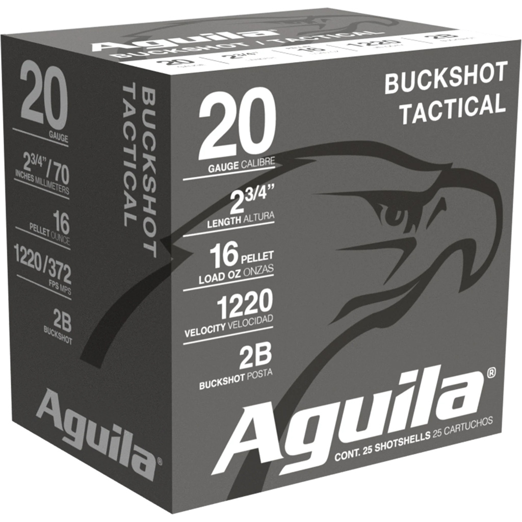Aguila High Velocity Shotgun Game Load 20 ga. 2.75 in. 2 Buck Shot 25 rd.