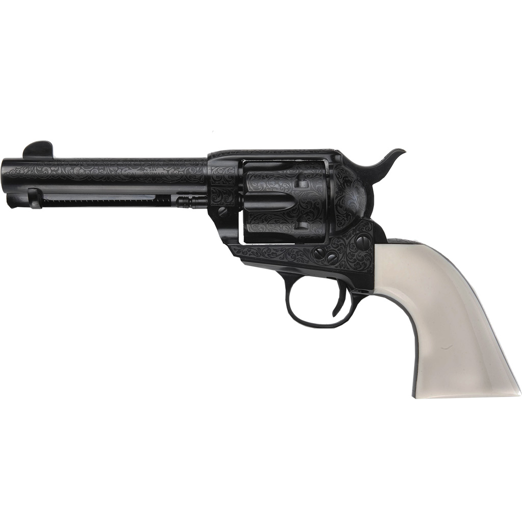 Pietta 1873 GWII The Shootist Revolver 357 Mag. 4.75 in. Laser Engraved Blue Ultra Ivory