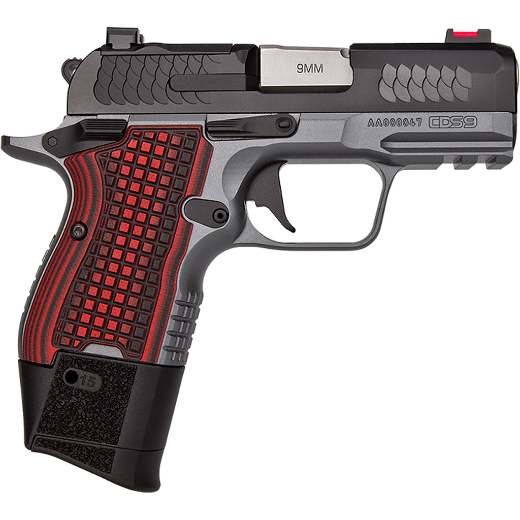 Kimber CDS9 Pistol 9 mm Black Slide / Grey Frame 13 rd. Red Grips