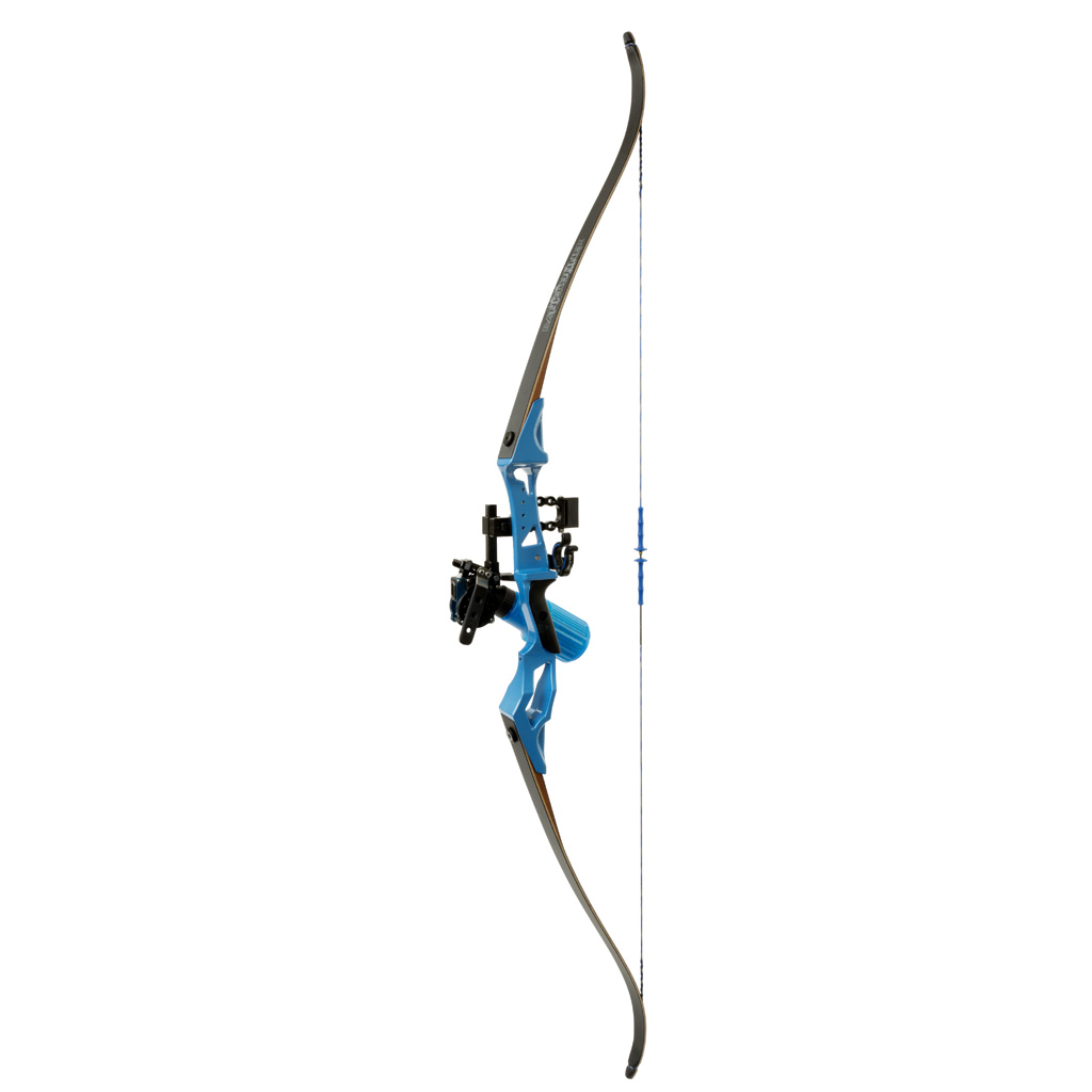 Fin Finder Bank Runner Bowfishing Recurve Package with Winch Pro Bowfishing Reel Blue 35 lbs. RH