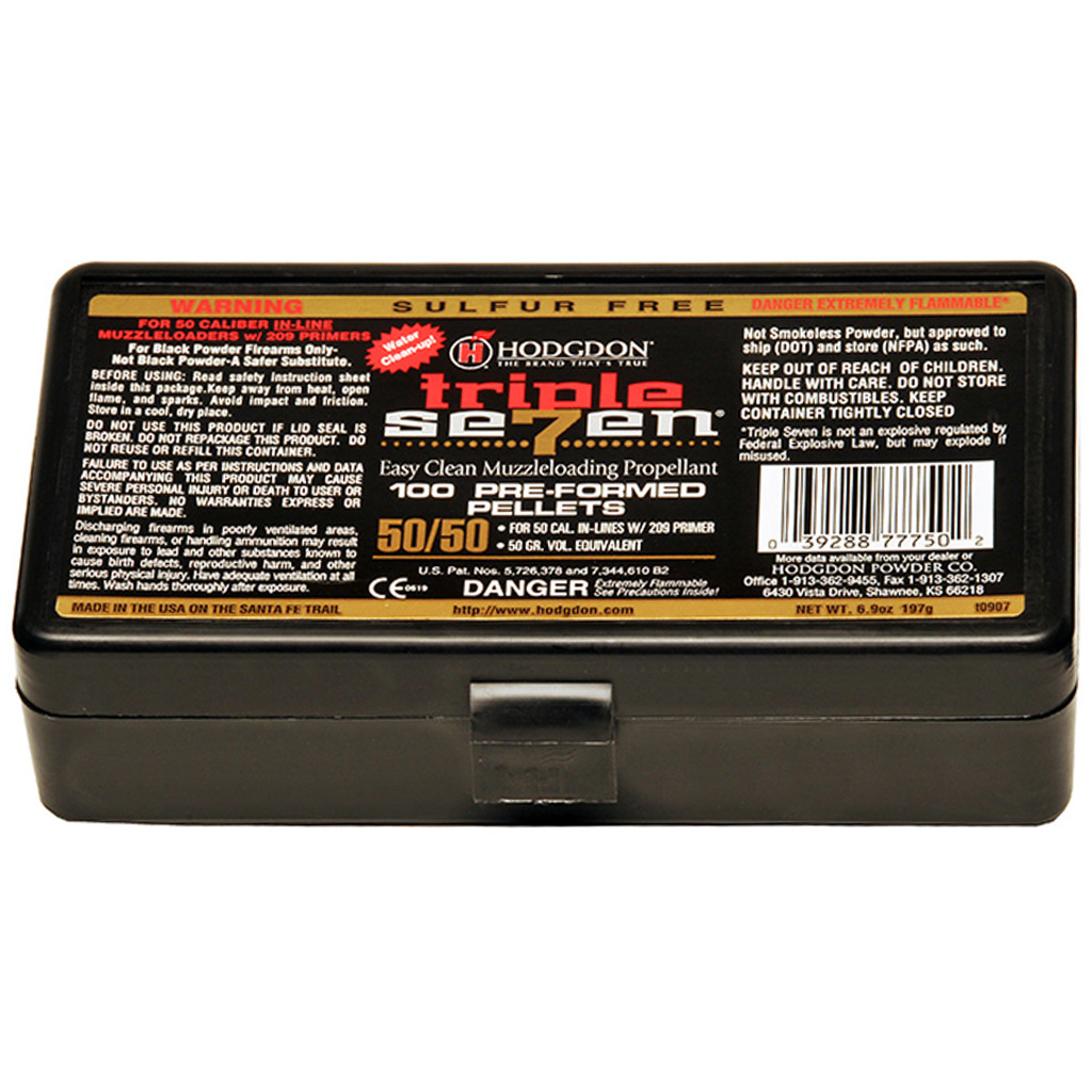 Hodgdon Triple Seven Pellets .50 cal. 50 gr. 100 pk. HAZMAT
