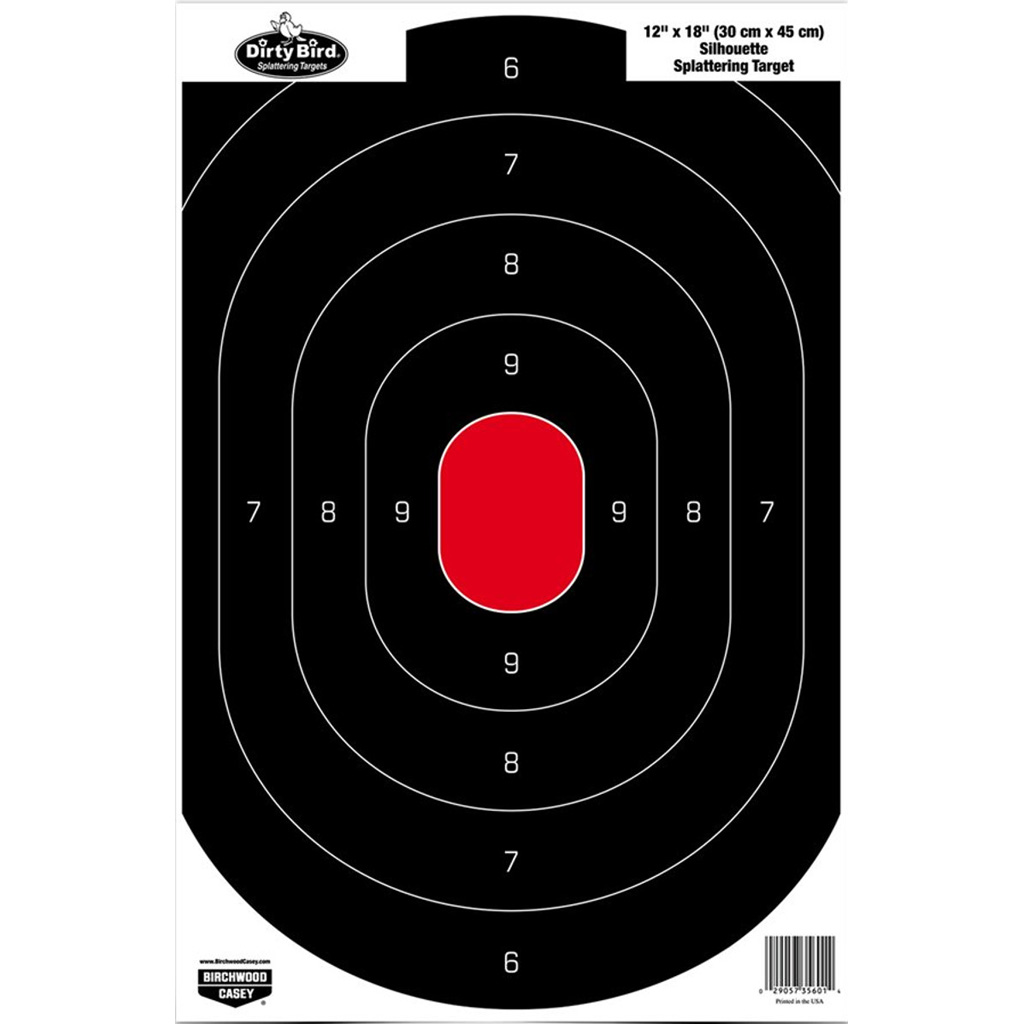 Birchwood Casey Dirty Bird Silhouette Target 12 x 18 in. Black & Red 100 Pack