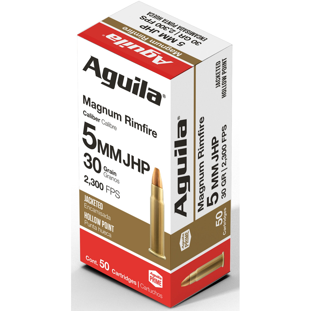 Aguila Special Rimfire Ammo 5mm Rem. Rimfire Mag. 30 gr. SJHP 50 rd.