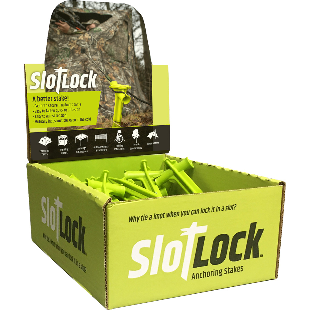 SlotLock Blind/Tent Anchoring Stake 24 ct. Bulk in Display