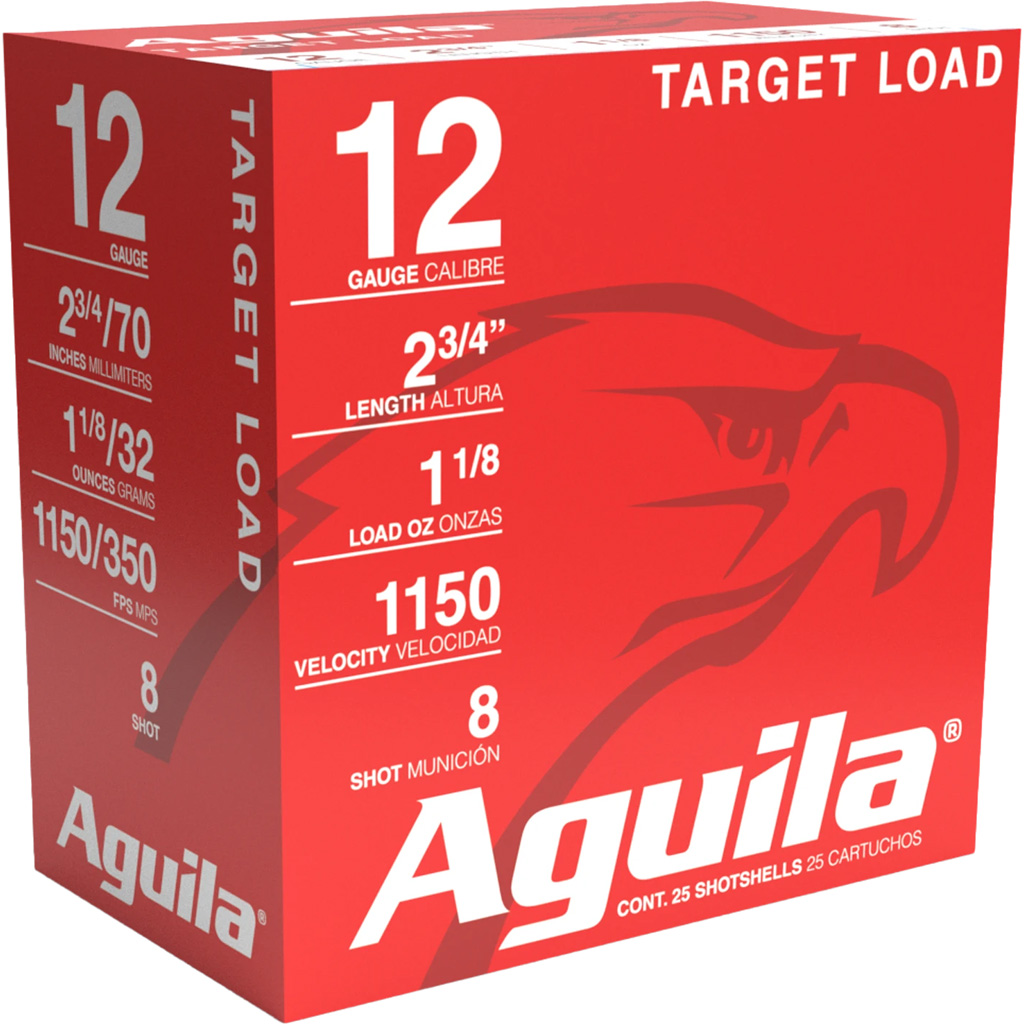 Aguila Target Shotgun Load 12 ga. 2.75 in. 1 1/8 oz. Light 8 Shot 25 rd.